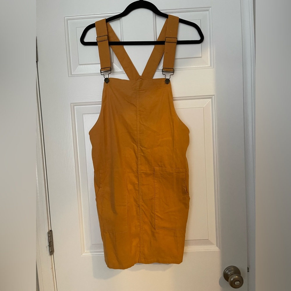Sadie & Sage Corduroy overall dress. Color: honey. Size Large. Runs small. New.